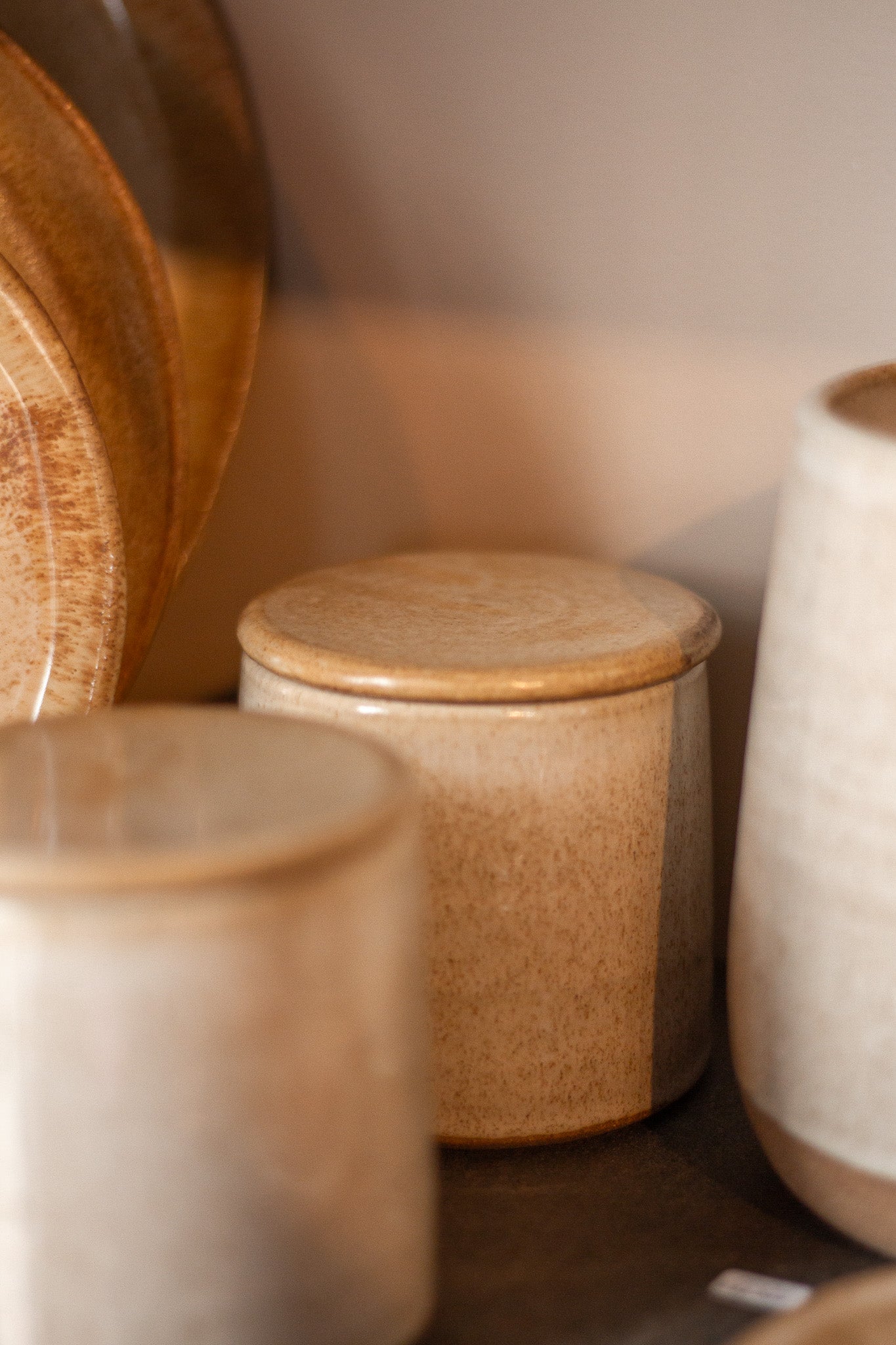 Azucarero de Cerámica Beige