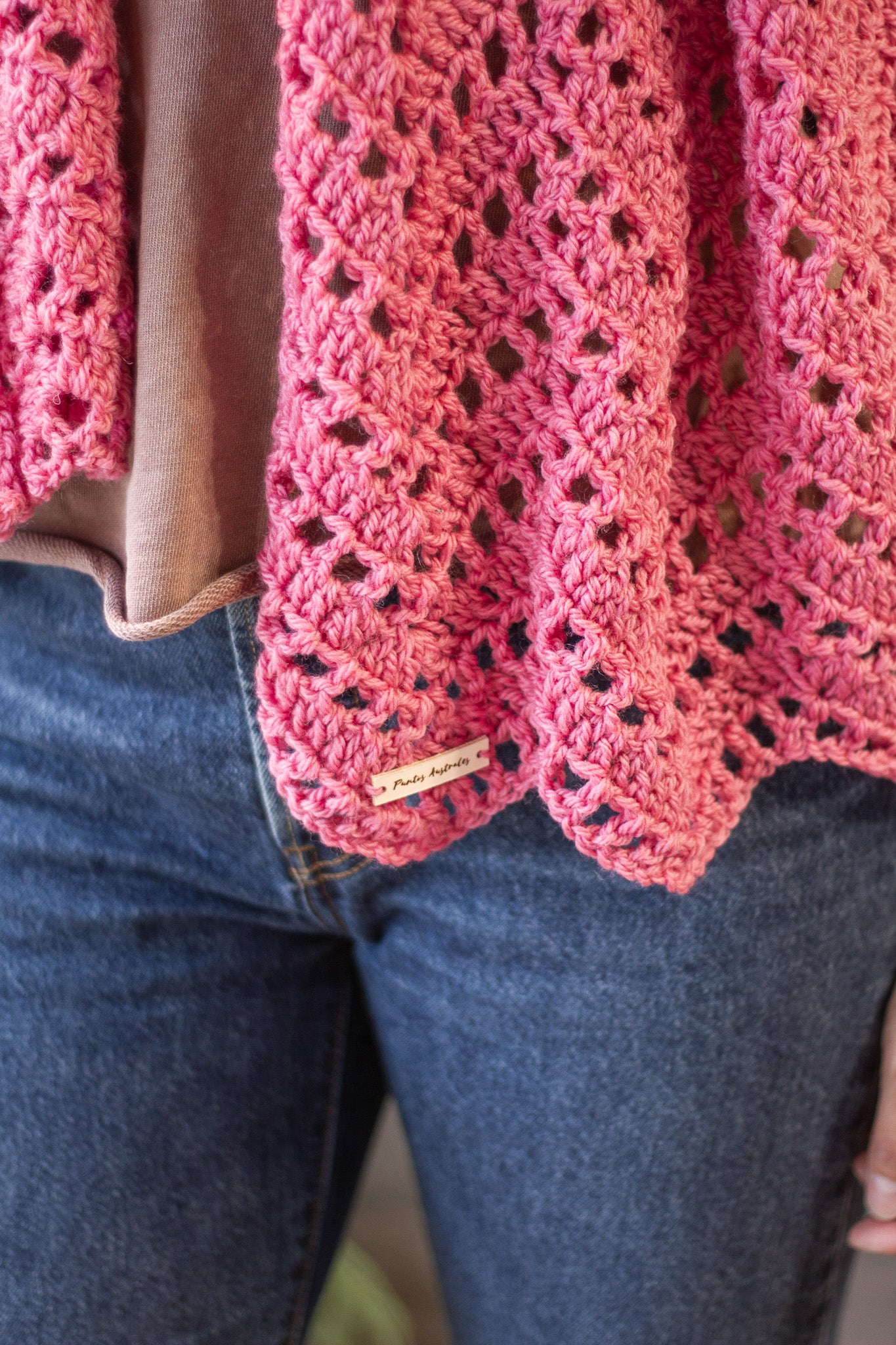 Bufanda Rosa • 100% Lana Tejida