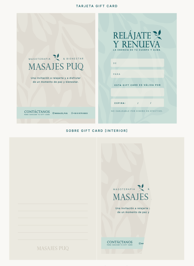 Diseño de Gift Card + Sobre