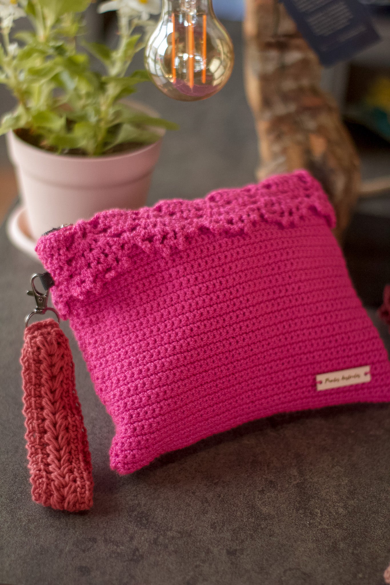 Estuche Grande Fucsia Tejido