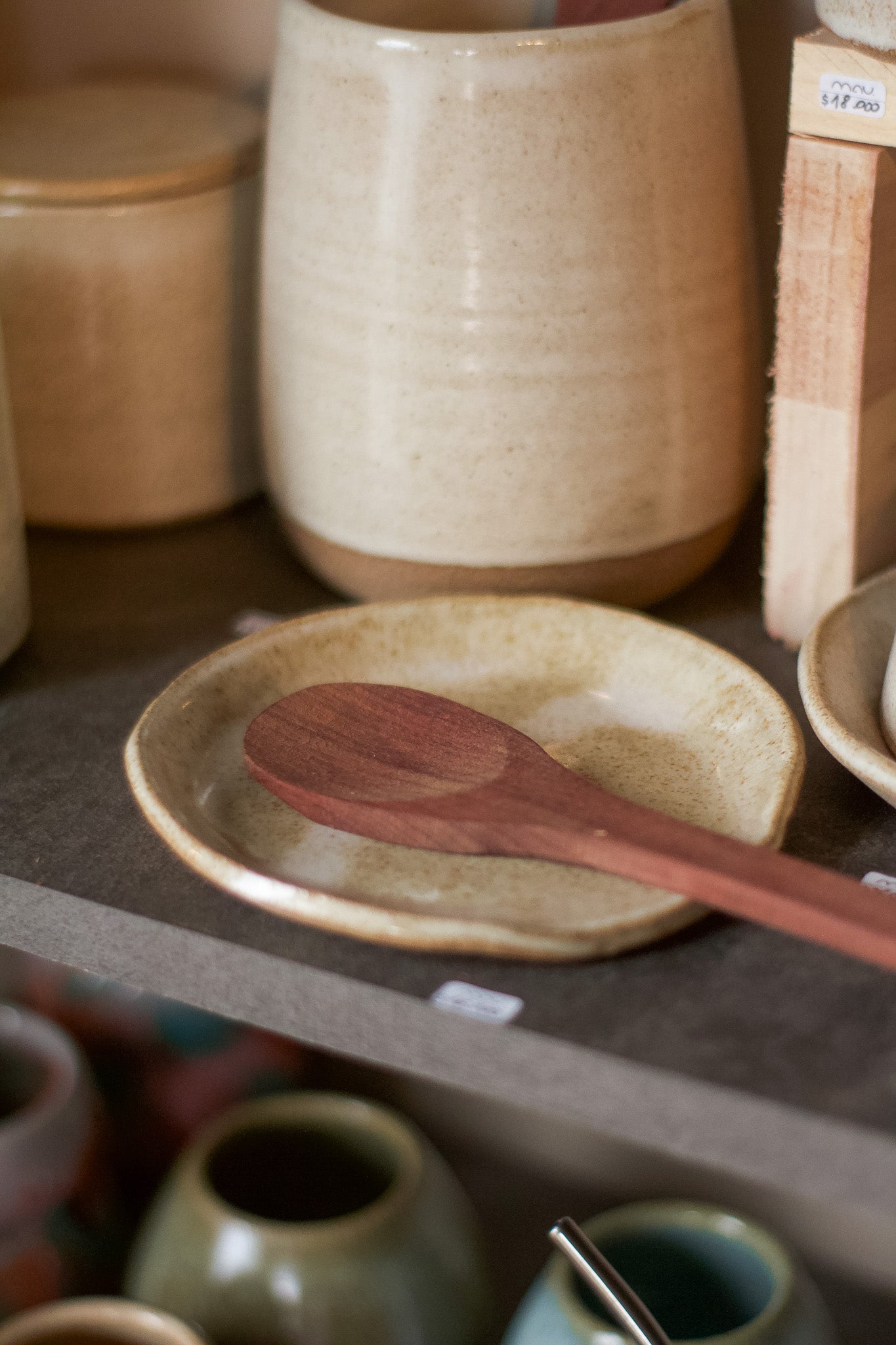 Posa Cucharón de Cerámica Beige